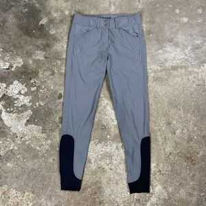 Dover Saddlery Riding Breeches Pants Size 26 Gray Knee Patch Equestrian Wear